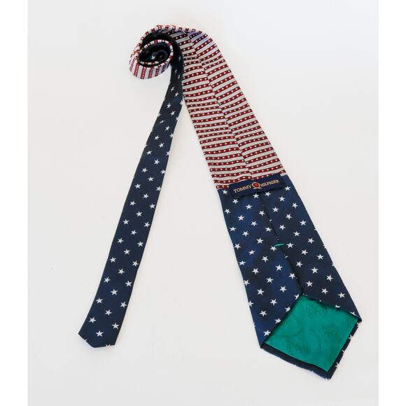 VTG 90s Tommy Hilfiger Stars Stripes Silk Tie Preppy Business Americana Grandpa - Picture 9 of 15